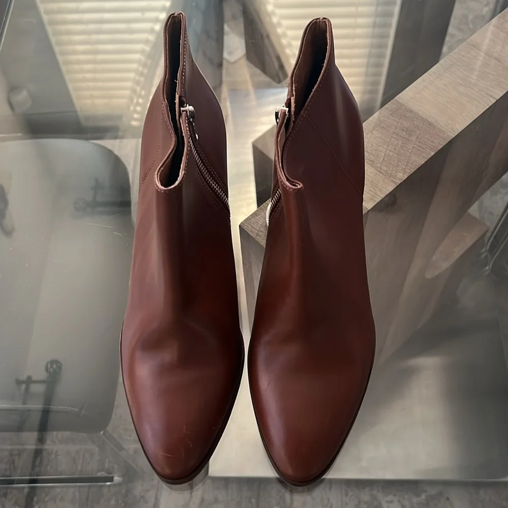 NEW J. Crew Brown Leather Ankle Boots, Size 12 New w/o Box